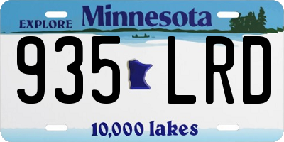MN license plate 935LRD
