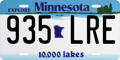 MN license plate 935LRE