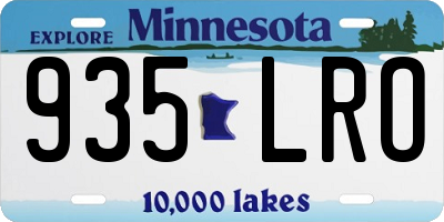 MN license plate 935LRO