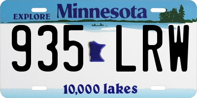 MN license plate 935LRW