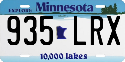 MN license plate 935LRX