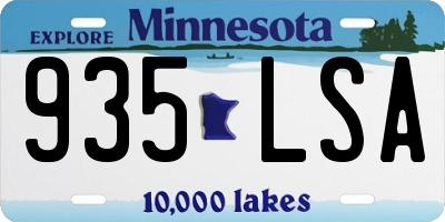 MN license plate 935LSA