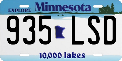 MN license plate 935LSD