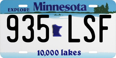 MN license plate 935LSF