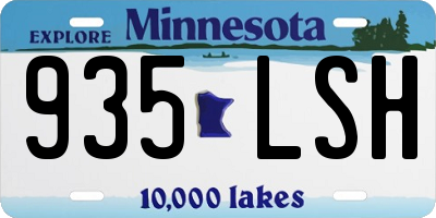 MN license plate 935LSH