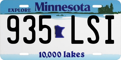 MN license plate 935LSI