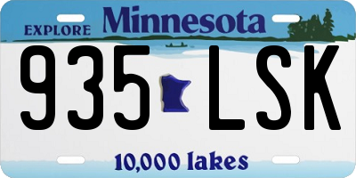 MN license plate 935LSK