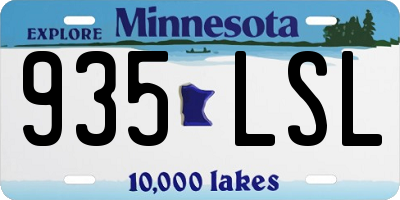 MN license plate 935LSL