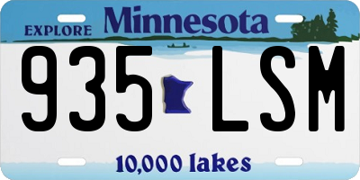 MN license plate 935LSM