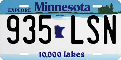 MN license plate 935LSN