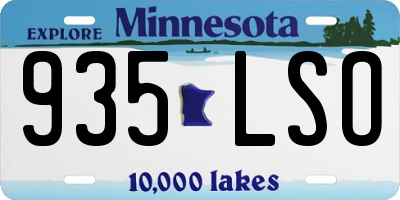 MN license plate 935LSO
