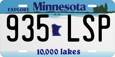 MN license plate 935LSP