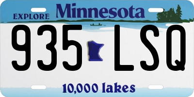 MN license plate 935LSQ