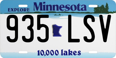 MN license plate 935LSV