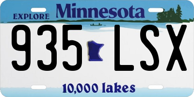 MN license plate 935LSX