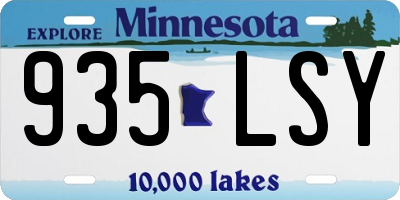 MN license plate 935LSY