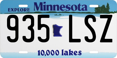 MN license plate 935LSZ