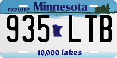 MN license plate 935LTB