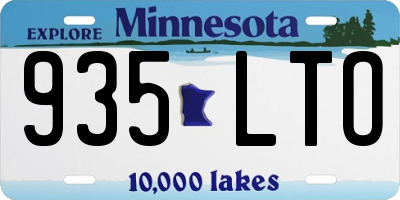 MN license plate 935LTO