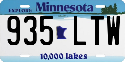 MN license plate 935LTW