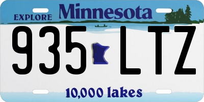 MN license plate 935LTZ