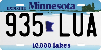 MN license plate 935LUA