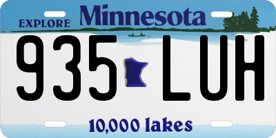 MN license plate 935LUH