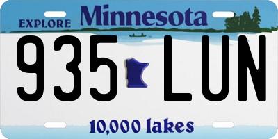 MN license plate 935LUN