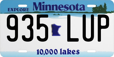 MN license plate 935LUP