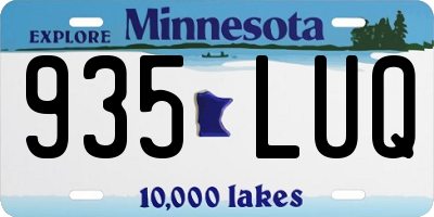 MN license plate 935LUQ