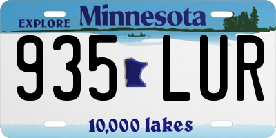 MN license plate 935LUR