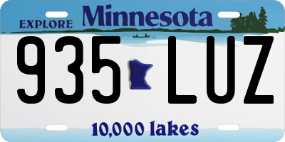 MN license plate 935LUZ