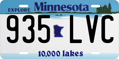 MN license plate 935LVC