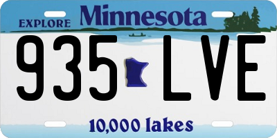 MN license plate 935LVE