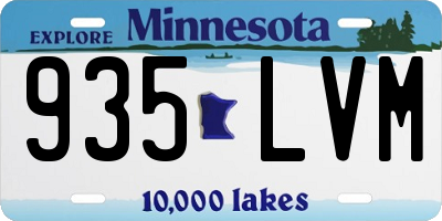 MN license plate 935LVM