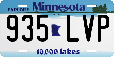 MN license plate 935LVP