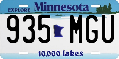 MN license plate 935MGU