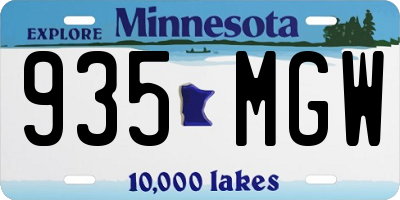 MN license plate 935MGW