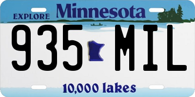 MN license plate 935MIL