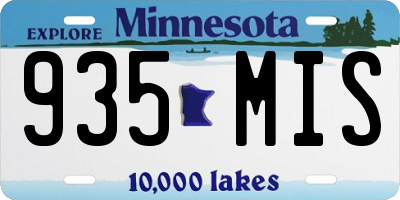 MN license plate 935MIS
