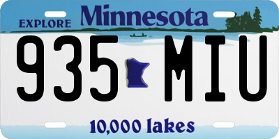MN license plate 935MIU