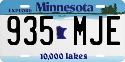 MN license plate 935MJE