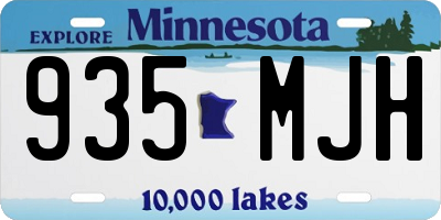 MN license plate 935MJH