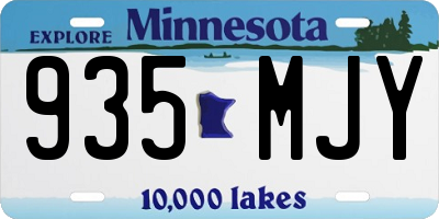MN license plate 935MJY