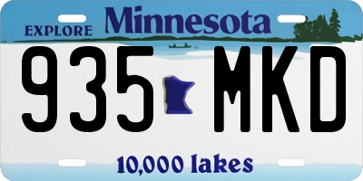 MN license plate 935MKD