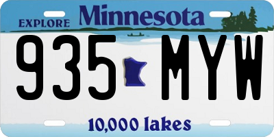 MN license plate 935MYW
