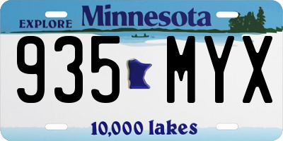 MN license plate 935MYX