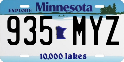 MN license plate 935MYZ