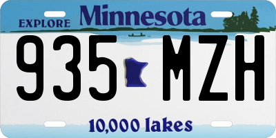 MN license plate 935MZH