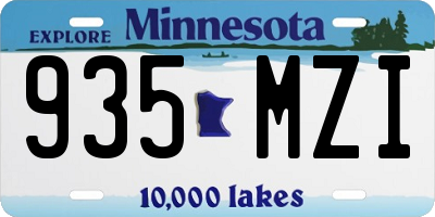 MN license plate 935MZI